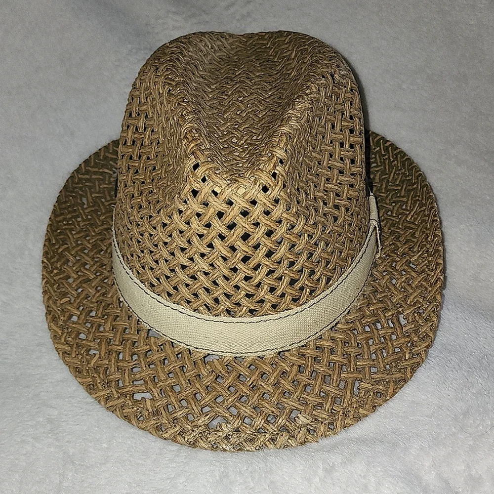 AUGUSTO DI ZOLA- Straw Hat/Fedora,Tan-EUC! - Picture 8 of 15